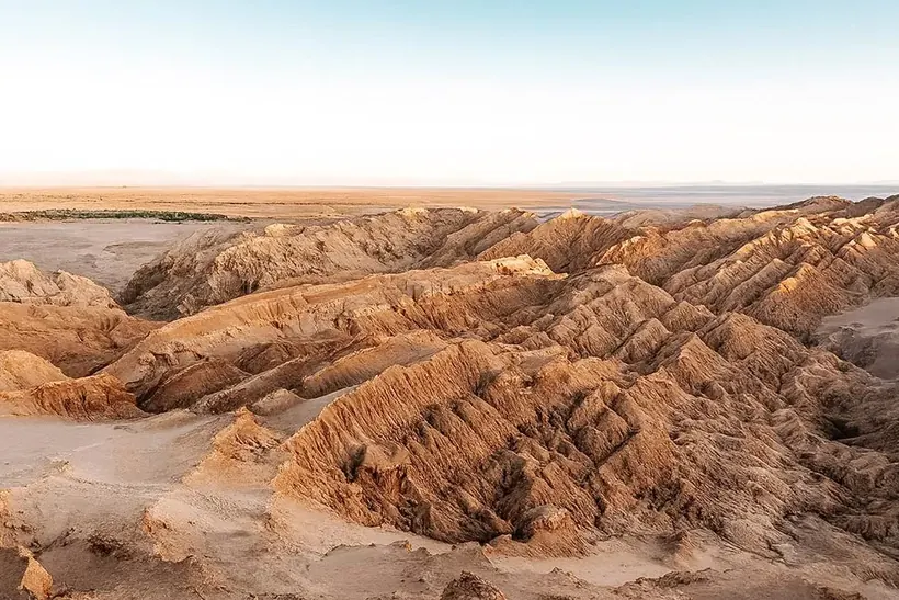 Formações de terra do Vallecito ao fim da tarde